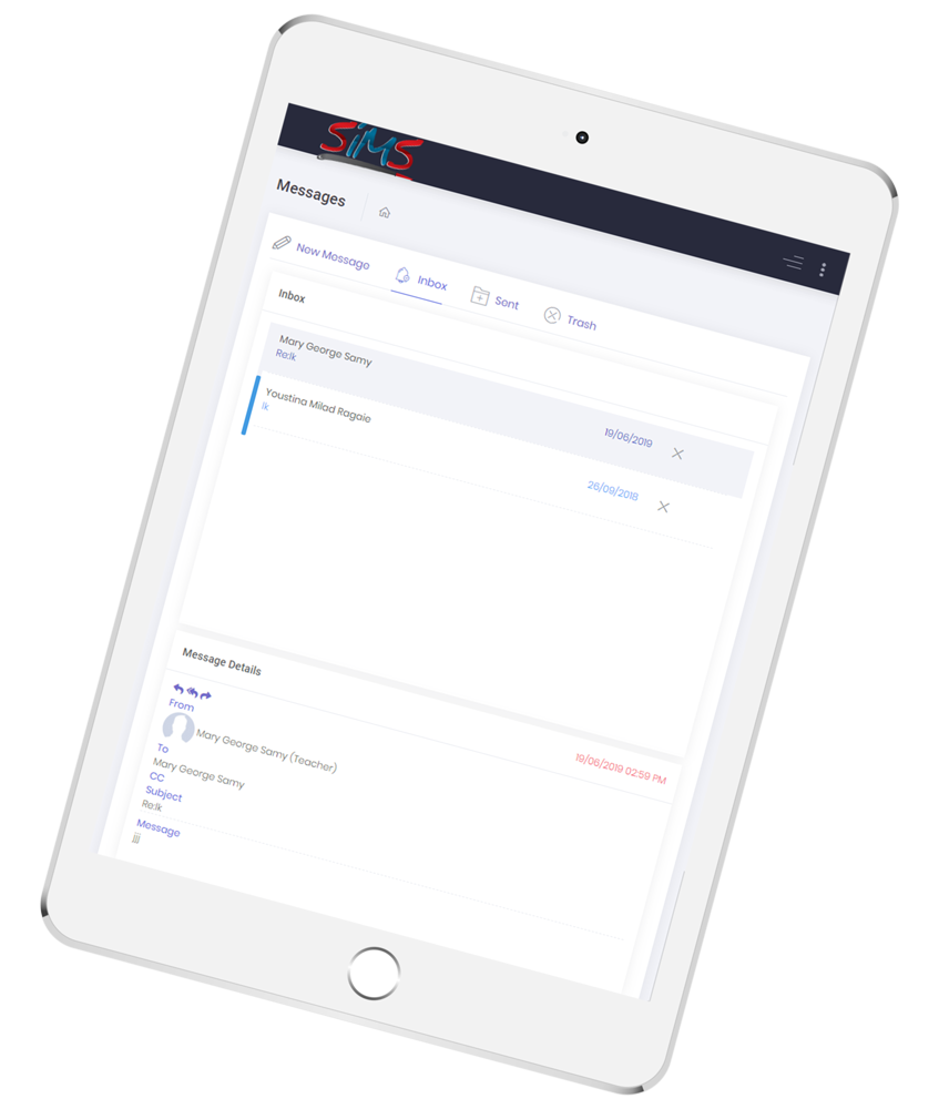 Messages Inbox- Learning Management System